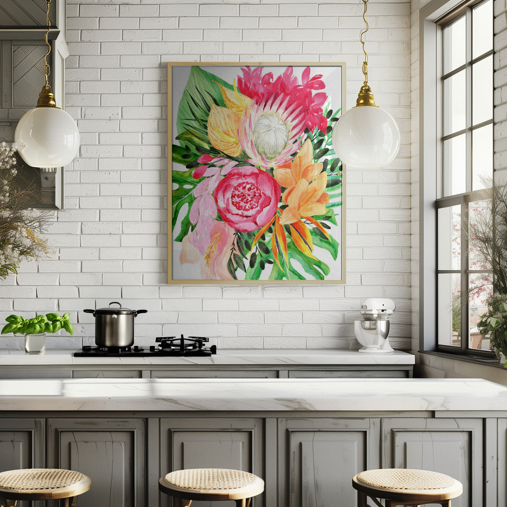 Celia tropical bouquet Poster