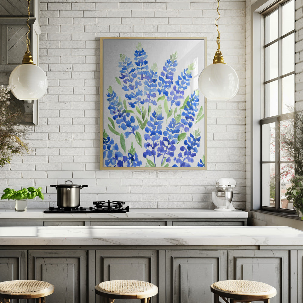 Watercolor Texas bluebonnets Poster