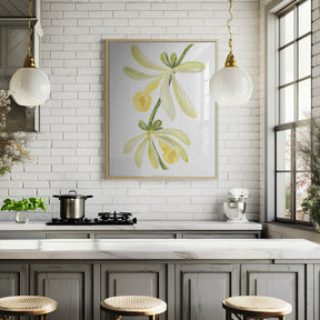 Watercolor vanilla orchid Poster