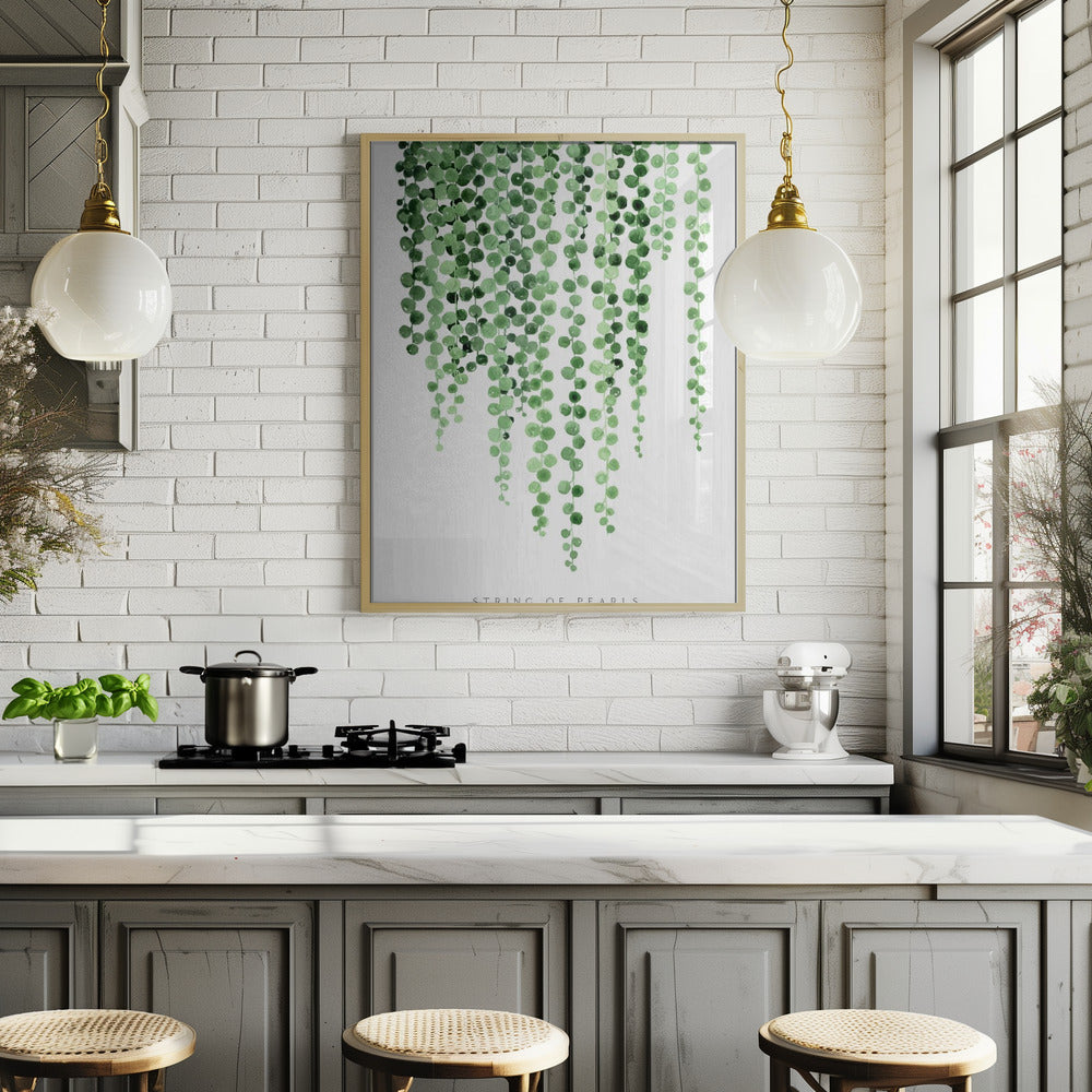 Watercolor string of pearls Poster