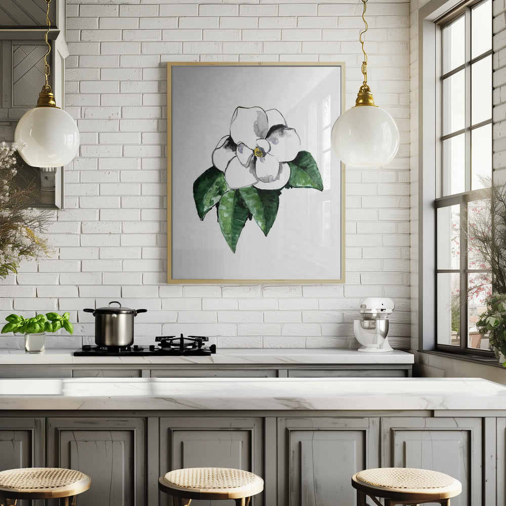 White magnolia Poster