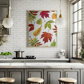 Painterly fall leaves Poster