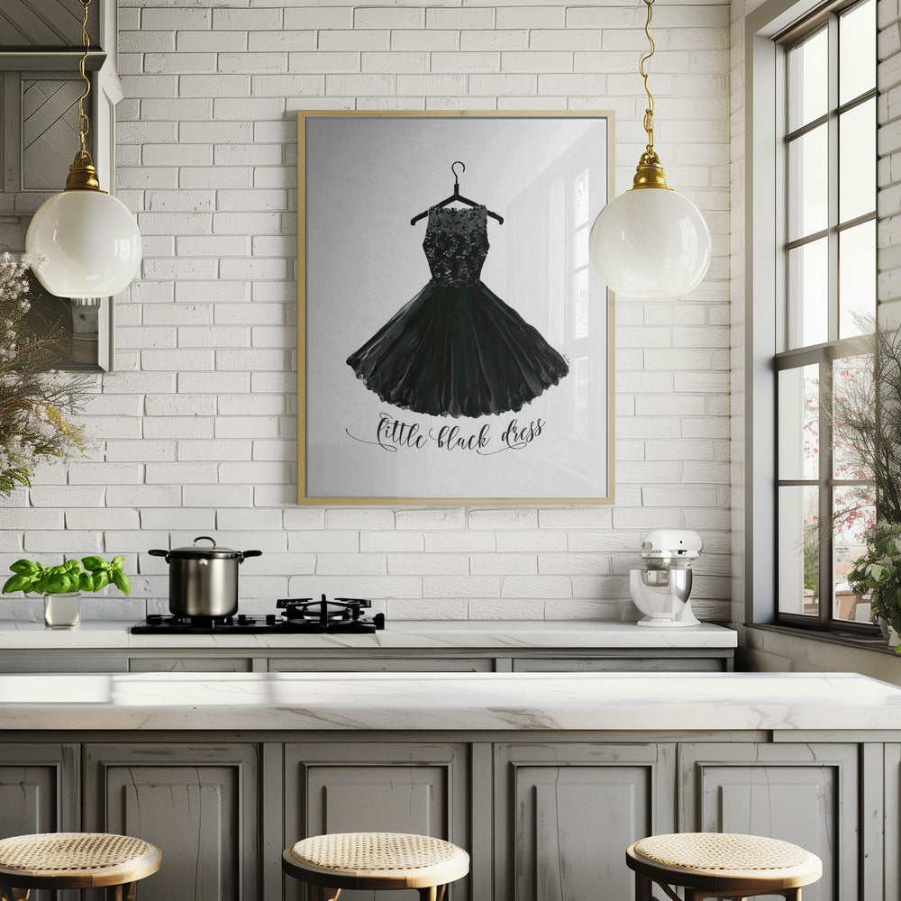 Little black dress in hanger Poster