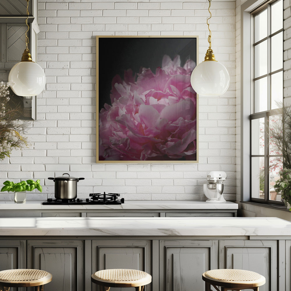 Moody pink peony I Poster