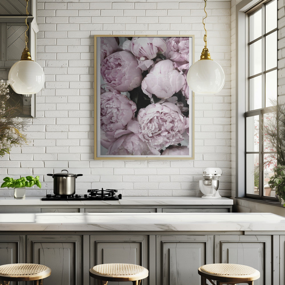 Smile and dream peonies Poster