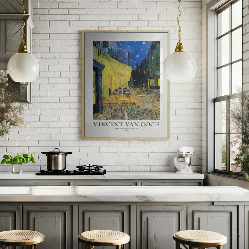 Café Terrace At Night Poster