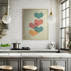 Mid century hearts I Poster