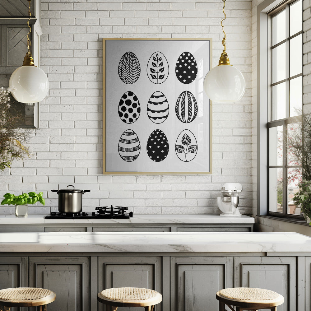 Scandi Easter eggs Poster