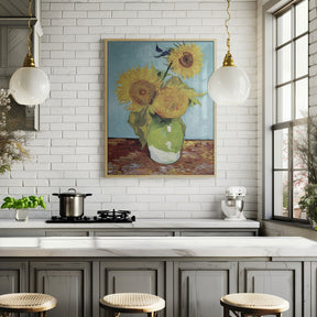 Vase With Three Sunflowers Poster