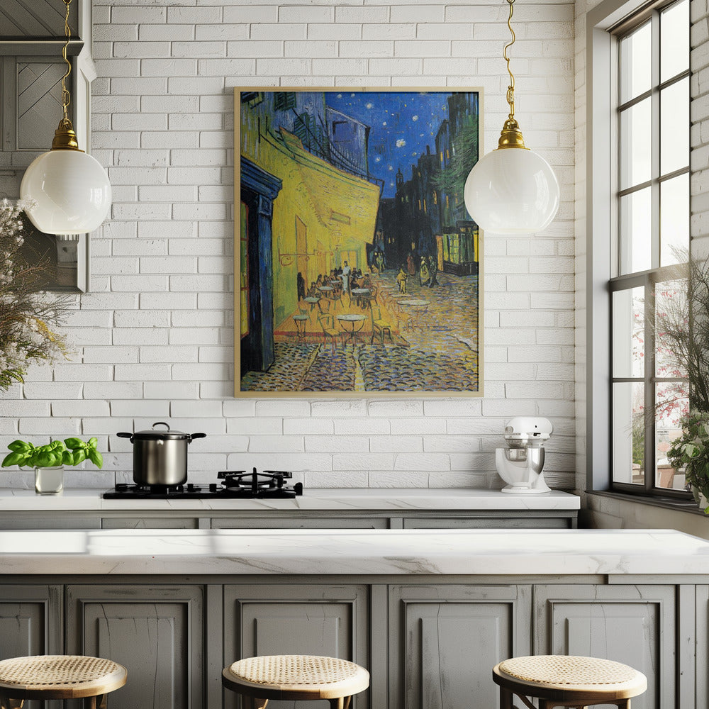 Café Terrace At Night Poster