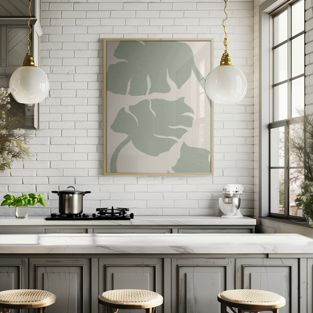 Monstera Sage Green Poster