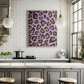 Gold leopard print pink Poster