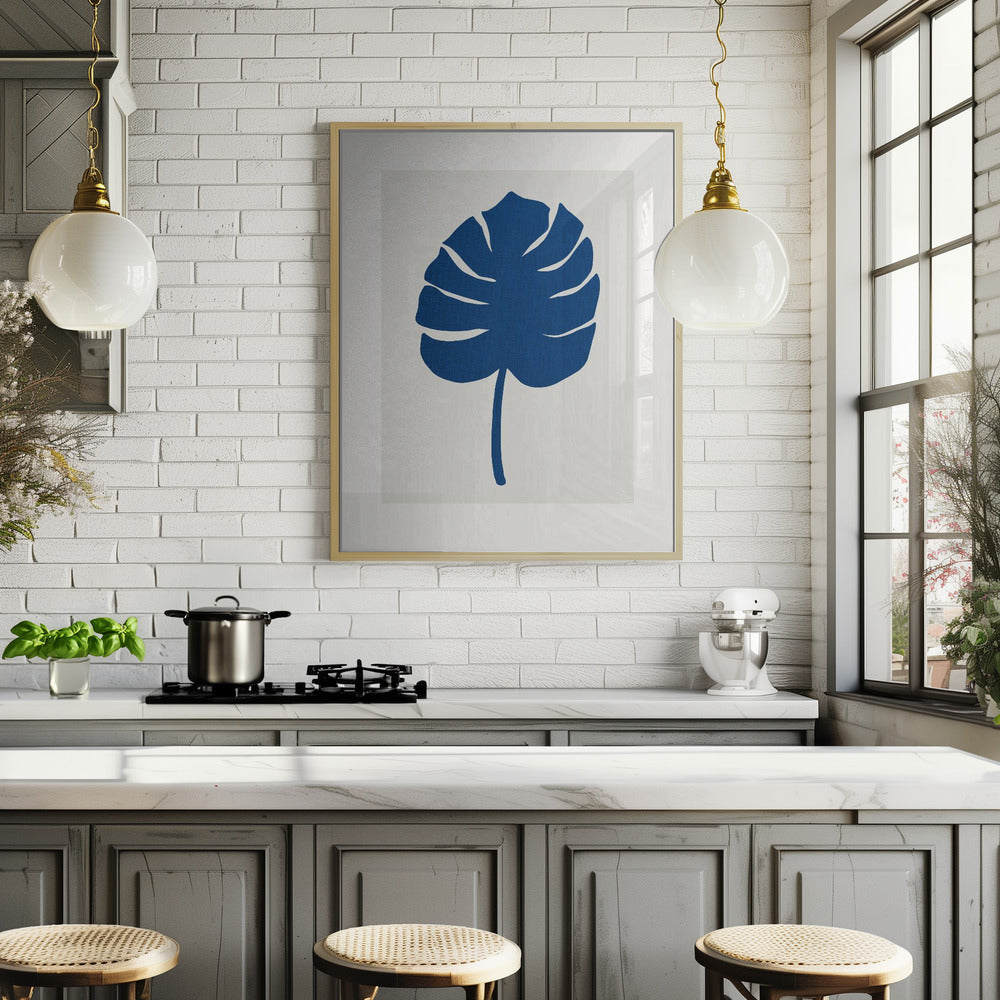 Leaf Blue Poster