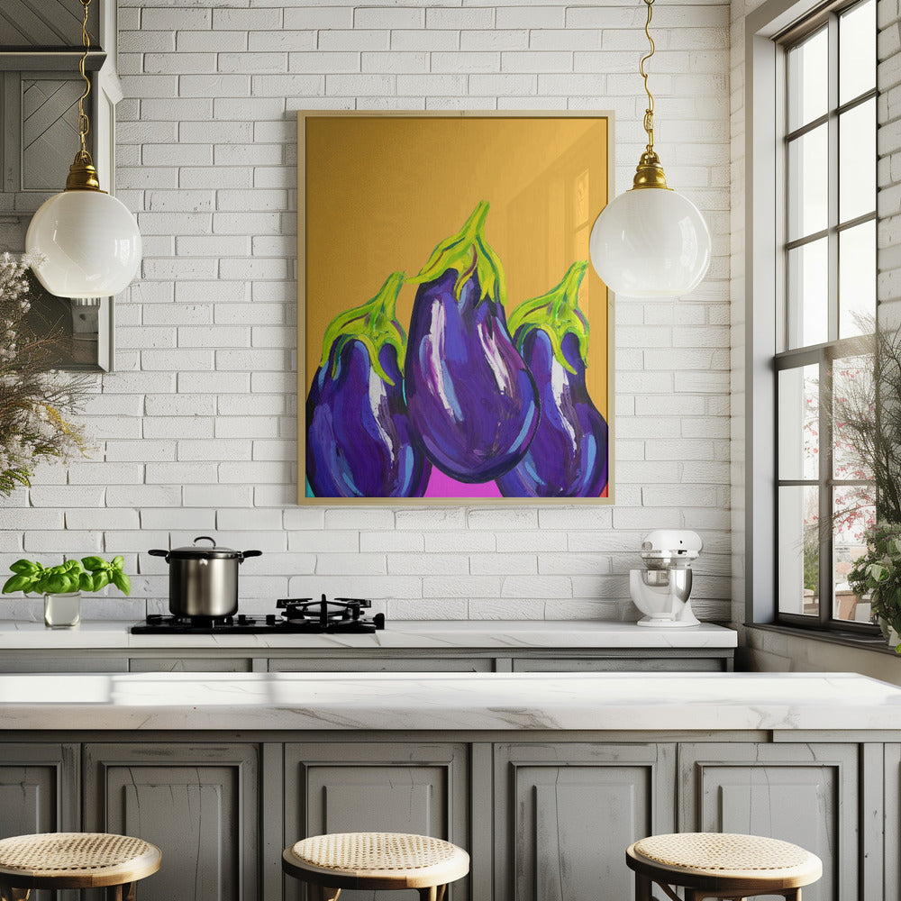 Groovy Aubergines Poster