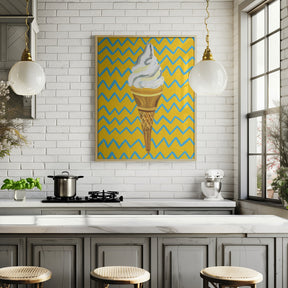 Ice Cream Yellow Zigzag Poster