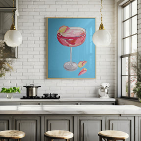 Sparkling Rose Gin Cocktail Poster