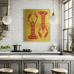 Langoustines On Yellow Poster