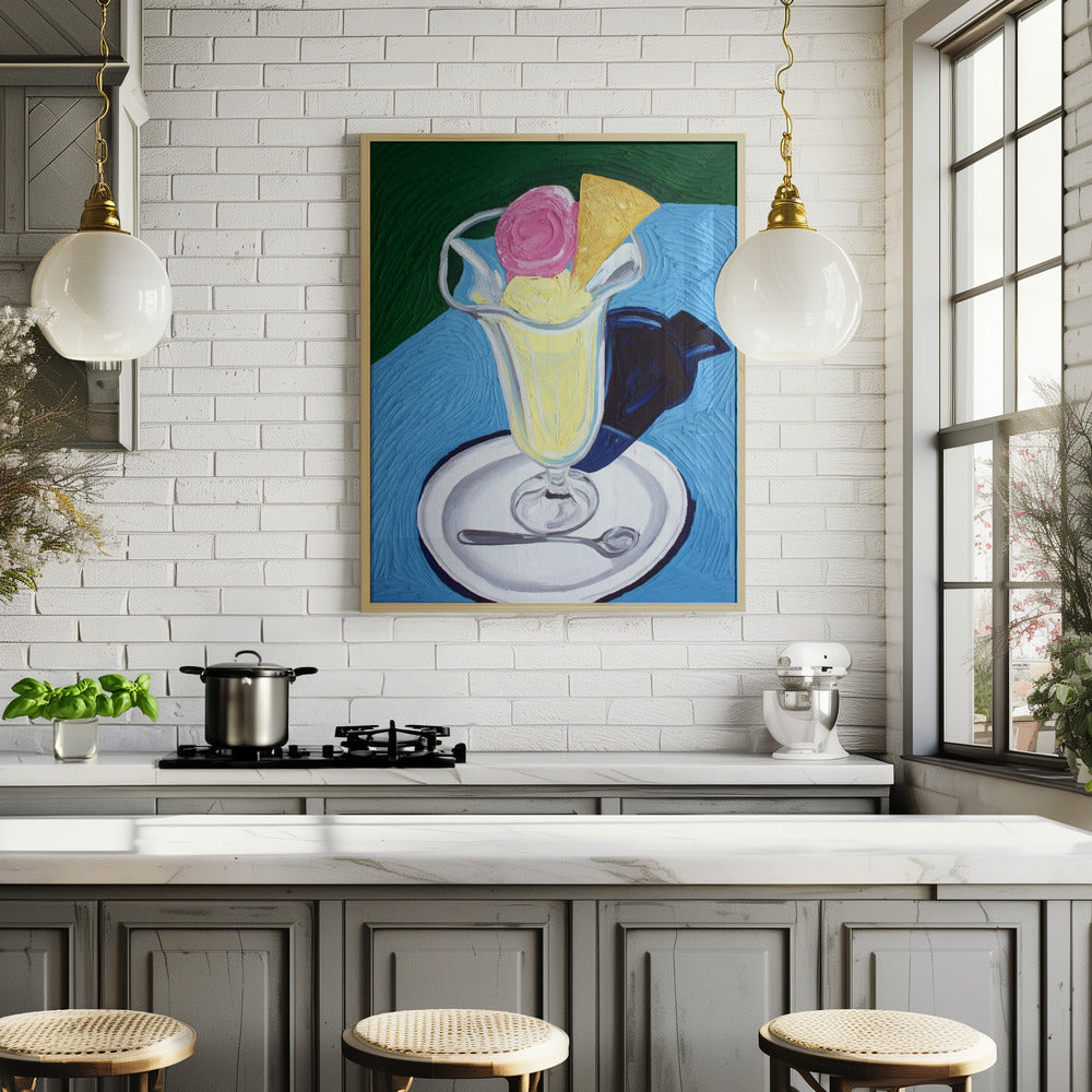 Raspberry and Vanilla Ice Cream Poster