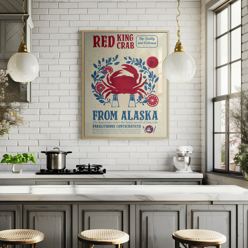 Crab kitchen print Poster