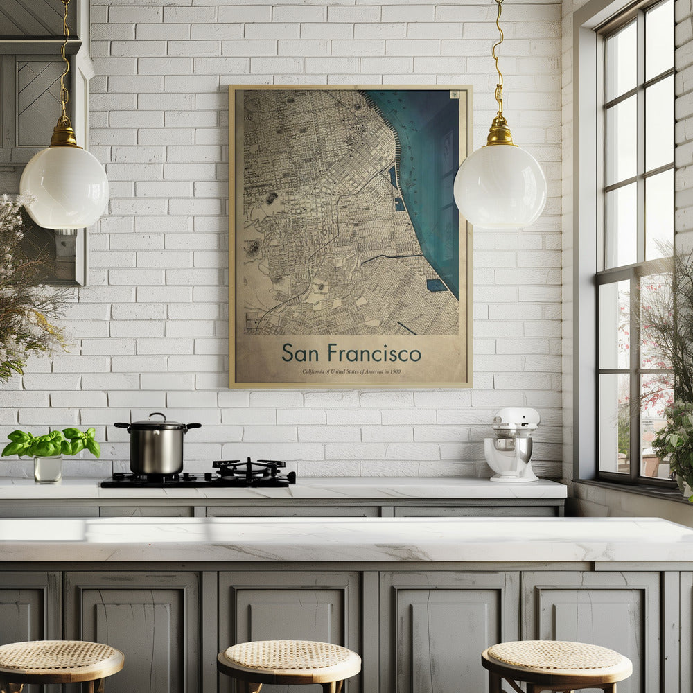 San Francisco retro map Poster