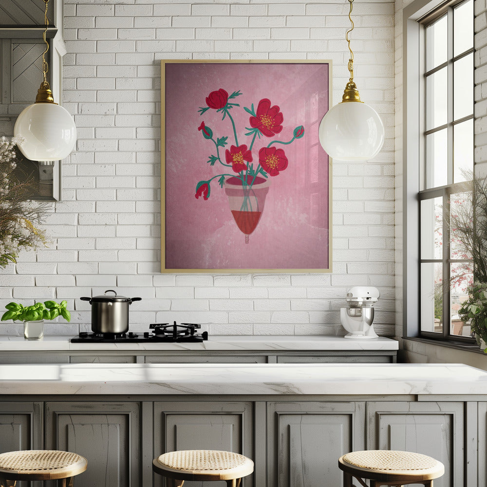 Cup of flowers Poster