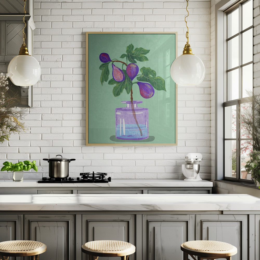 Figs Branch In Vase Poster