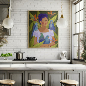 Frida and birds Poster