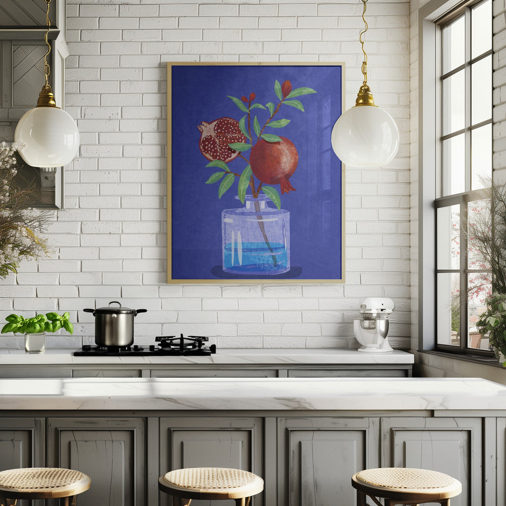 pomegranate in Vase Poster