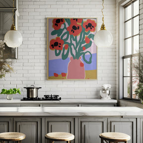 Poppy In Pink Vase Poster