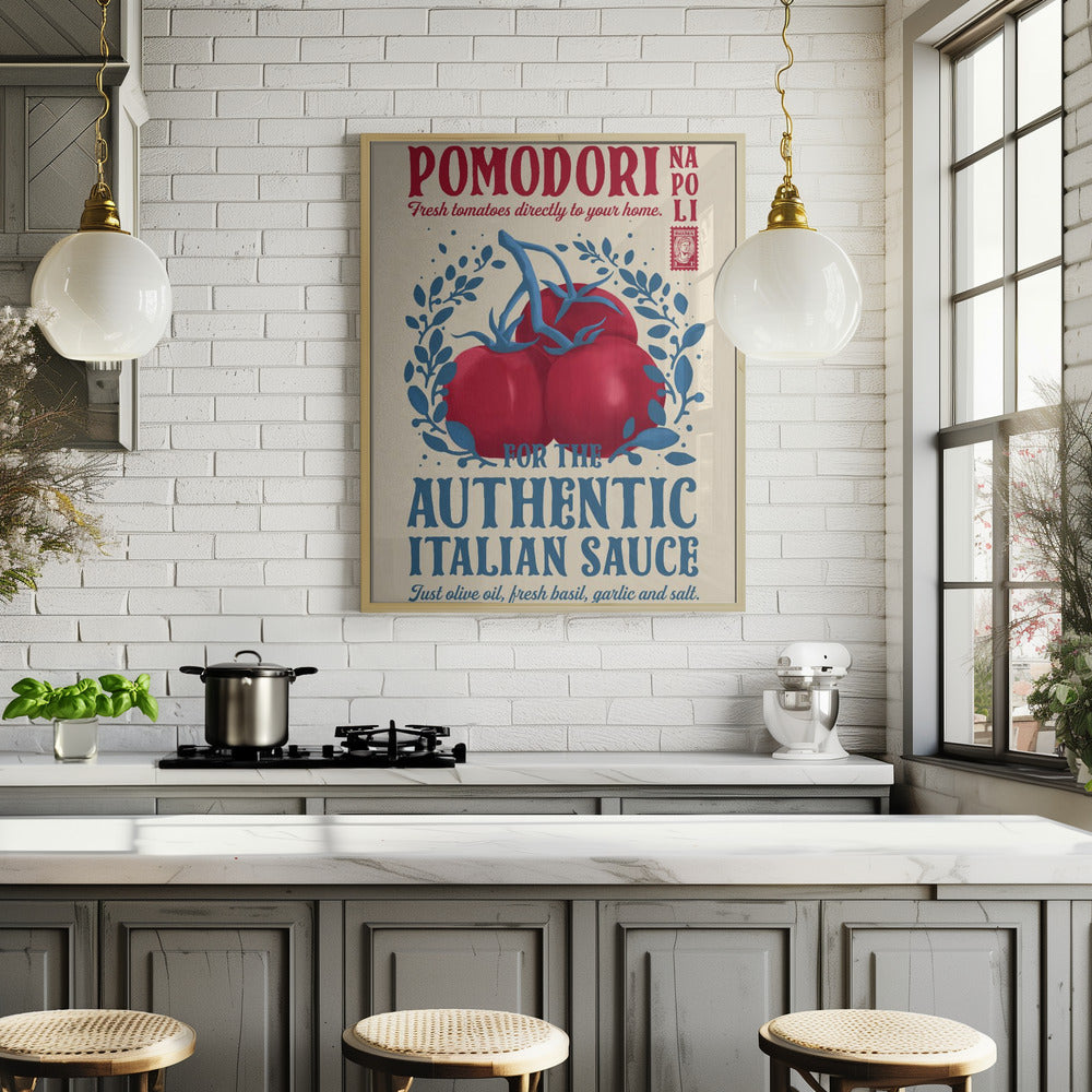 Pomodori Kitchen print Poster