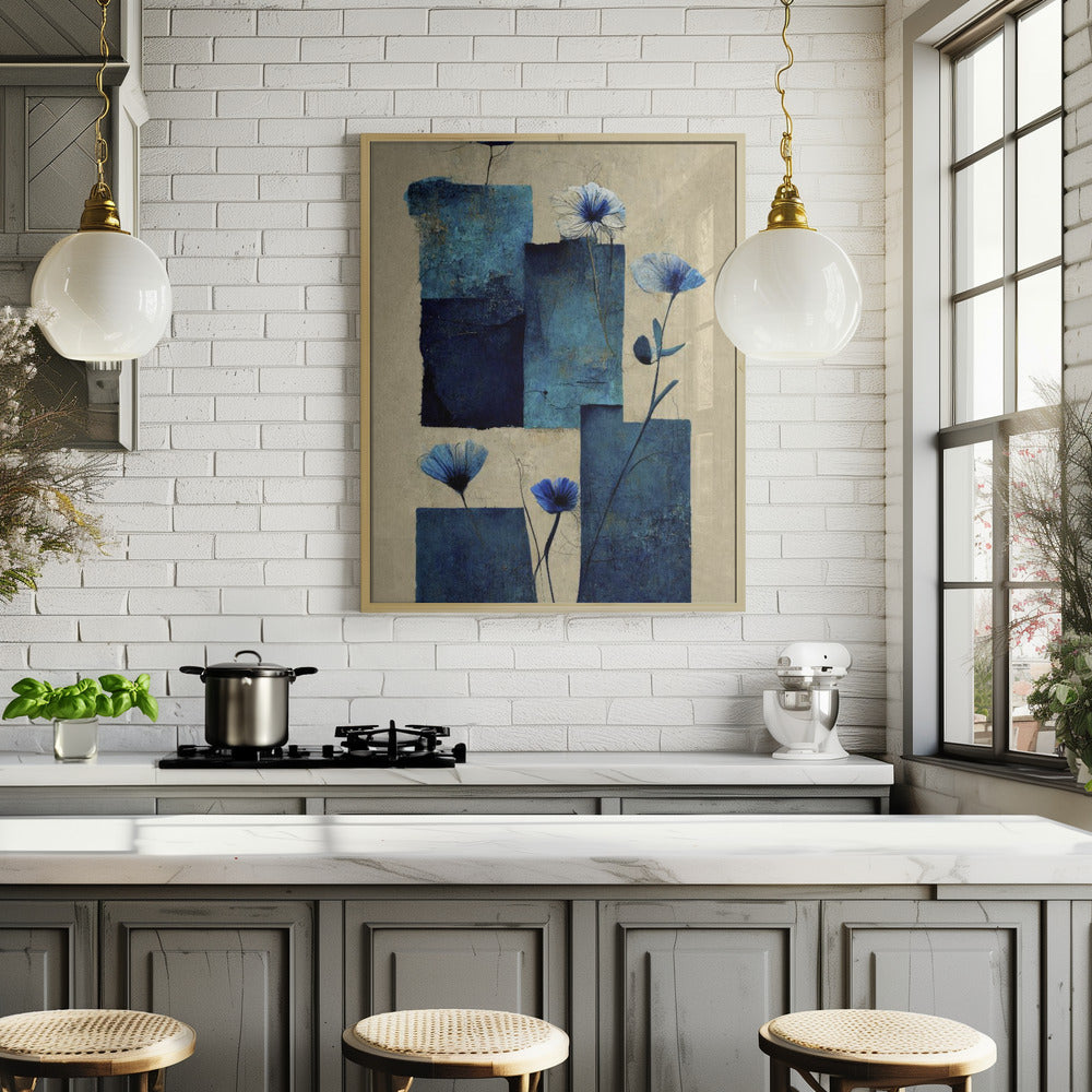 Blocks And Flowers Poster