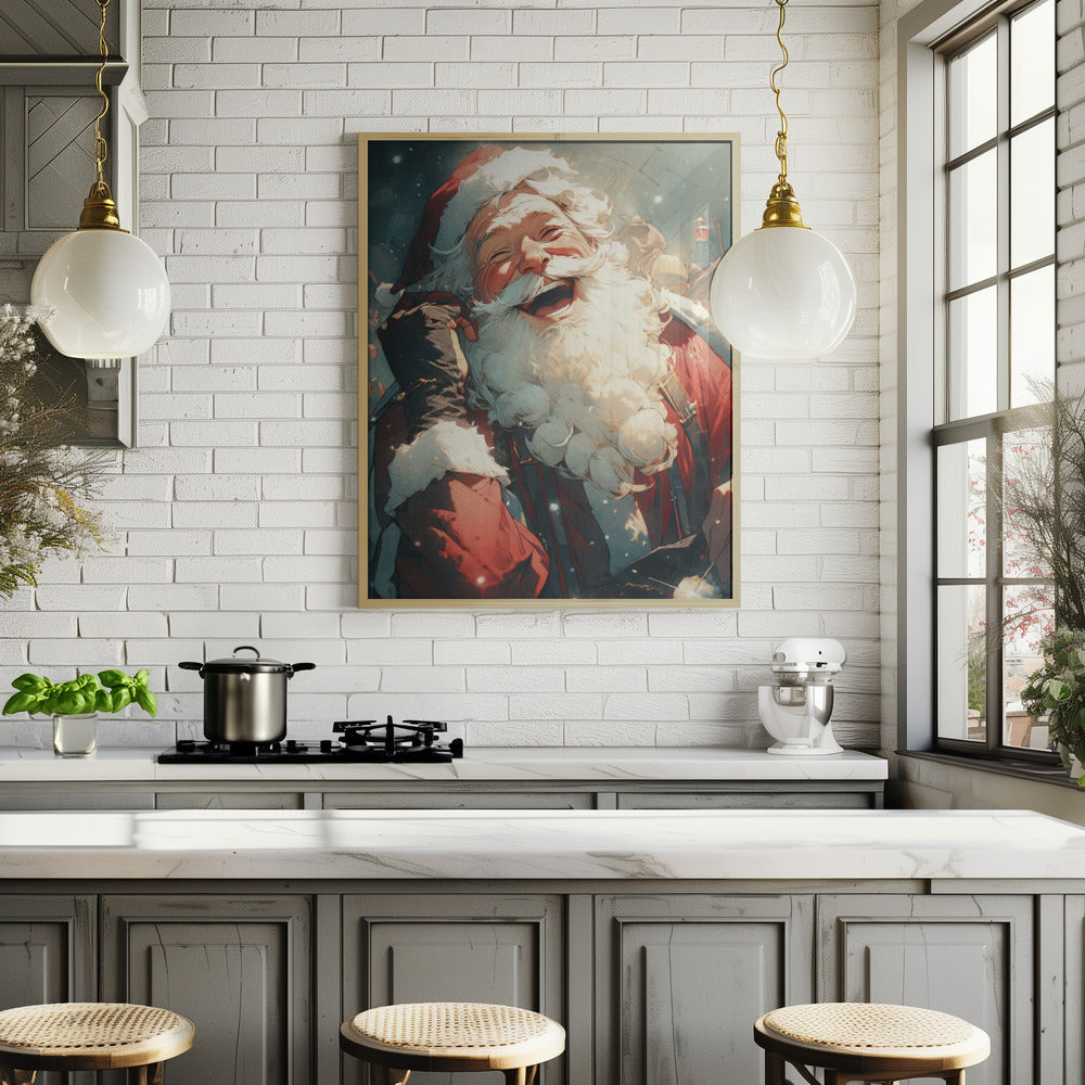 Laughing Santa Poster