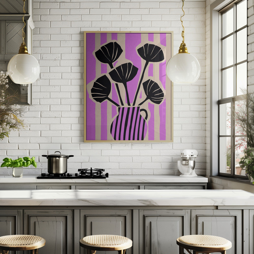 Stripes Still Life Purple Poster