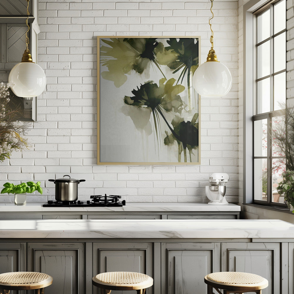 Green Flowers Poster