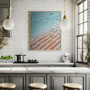 Positano Beach Scene Poster