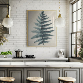 Teal watercolor fern 5 Poster