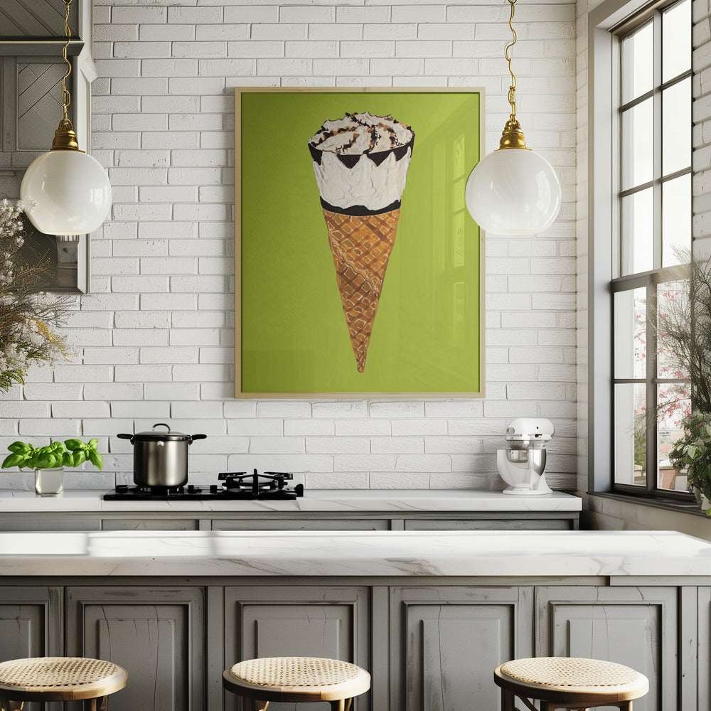 Cornetto On Pistachio Poster