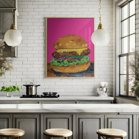 Burger Pink Poster