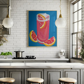 Grapefruit Paloma Blue Poster