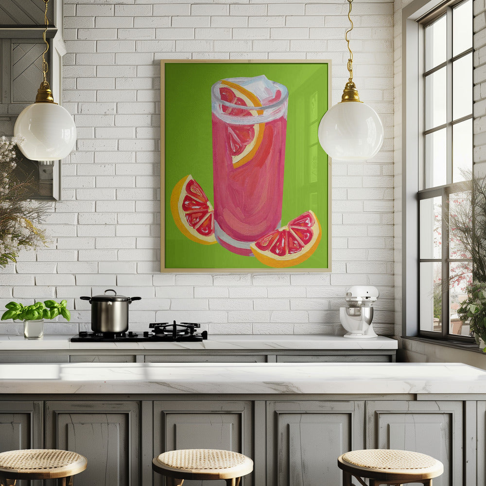 Grapefruit Paloma Pistachio Poster