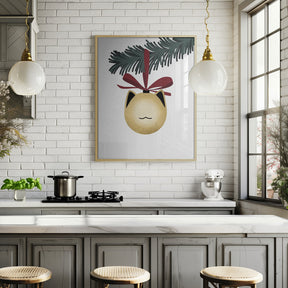 Meowrry bauble (gold white) Poster