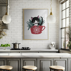 My cat Coco in a holiday mug Poster