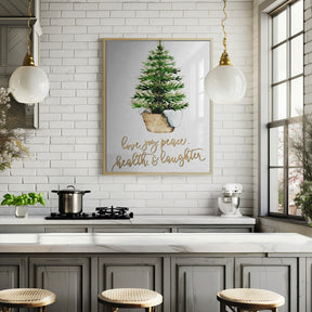 Cozy Christmas tree with holiday wishes Poster