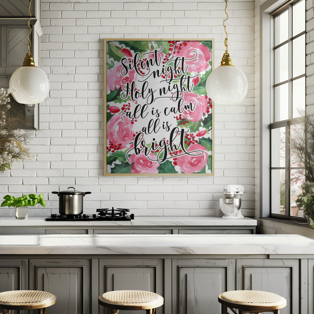 Floral silent night Poster