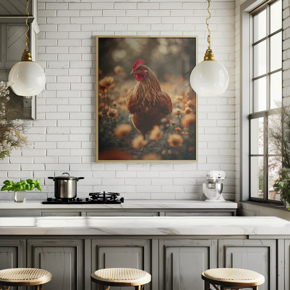 Chicken Portrait Poster