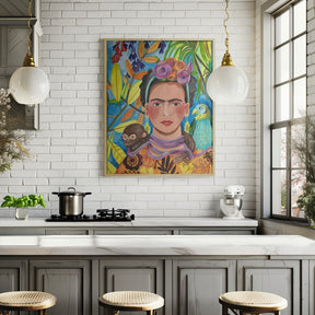 Frida and her parrots Poster