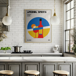 Aperol Spritz Cocktail Bauhaus Art Print Poster