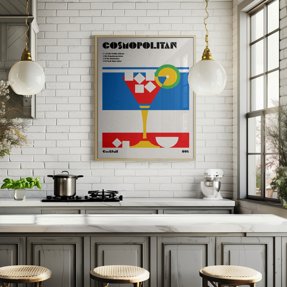 Cosmopolitan Bauhaus Cocktail Poster