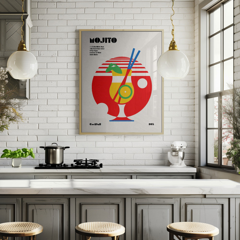 Mojito Bauhaus Cocktail Poster