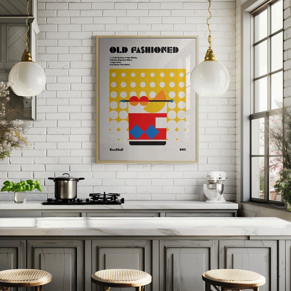 Old Fashioned Bauhaus Cocktail Poster